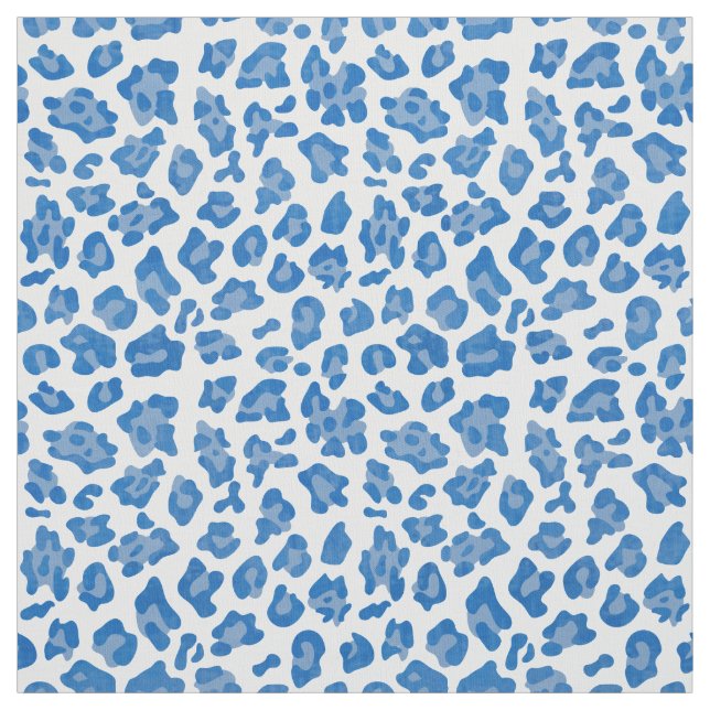 Tela Patrón de estampado de leopardo azul y blanco eleg (Retal)