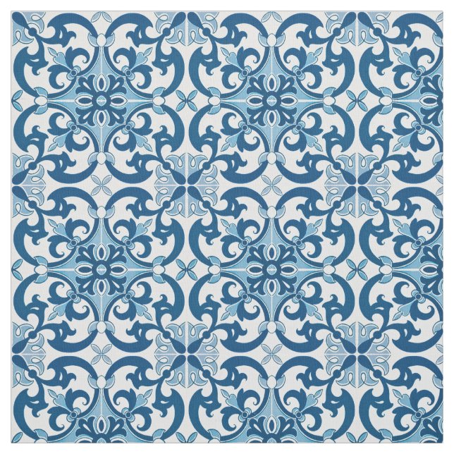 Tela Patrón de estilo Azulejo Fleur De Lis (Retal)
