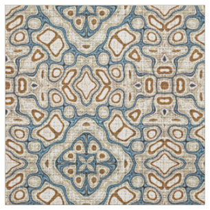 Tela Patrón de estilo Batik de Bali marrón grisáceo azu