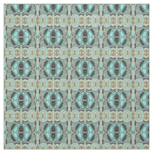 Tela Patrón de estilo Batik de Bali verde turquesa marr