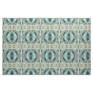 Tela Patrón de estilo Batik de Bali verde turquesa marr