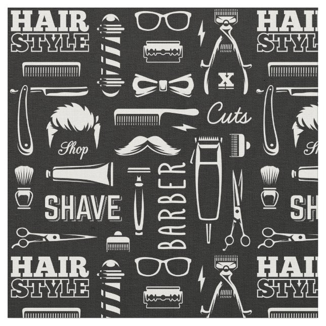 Tela Patrón de estilo de peluquería de Barbería (De cerca)