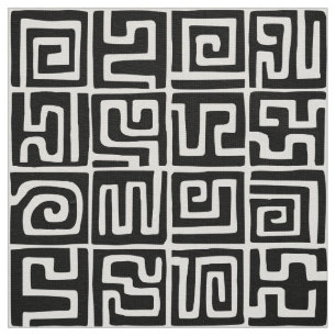 Tela Patrón de estilo Kuba 071019 - Blanco y negro