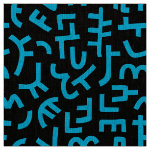 Tela Patrón de estilo Kuba 121019 - azul cielo en negro
