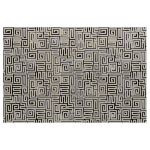 Tela Patrón de estilo Kuba 280922 - Blanco sobre negro