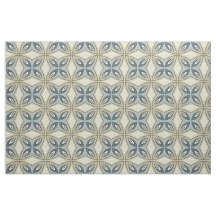 Tela Patrón de Estrella Floral Batik Azul Gris Marrón B