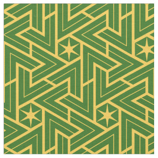 Tela Patrón de estrella triangular Art Deco - Verde y d