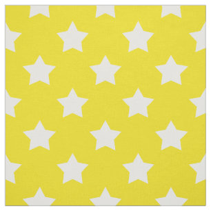 Tela Patrón de estrellas blancas amarillas textil decor