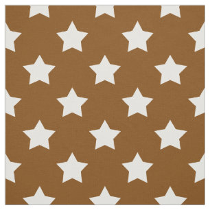 Tela Patrón de estrellas blancas marrones Textiles deco