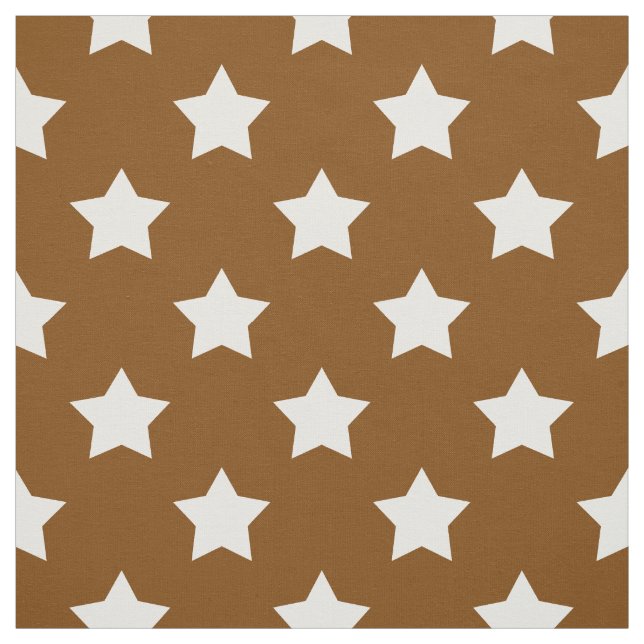 Tela Patrón de estrellas blancas marrones Textiles deco (Retal)