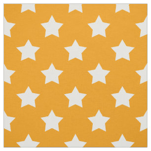 Tela Patrón de estrellas blancas naranja Textil decorat