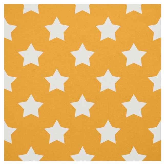 Tela Patrón de estrellas blancas naranja Textil decorat (Retal)