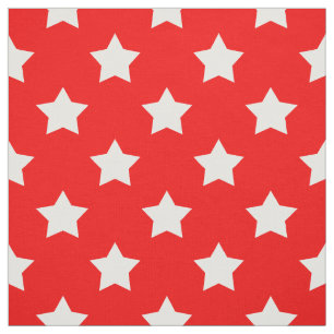 Tela Patrón de estrellas blancas rojas textil decorativ