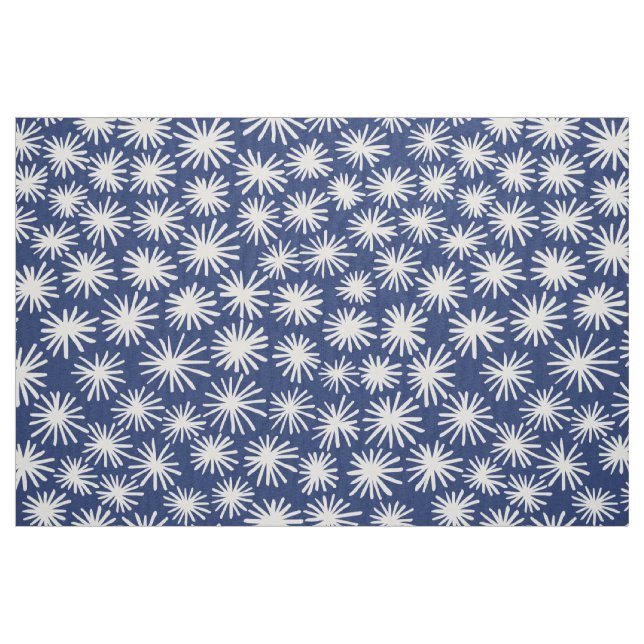 Tela Patrón de estrellas - Blanco sobre azul #1D336D ("Cuarto gordo" (fat quarter))