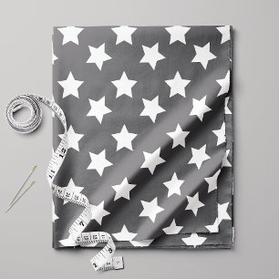 Tela Patrón de estrellas de espacio gris oscuro chic
