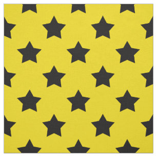 Tela Patrón de estrellas negras amarillas textil decora