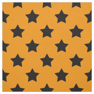 Tela Patrón de estrellas negras naranja Textil decorati