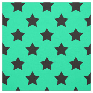 Tela Patrón de estrellas negras verdes textil decorativ