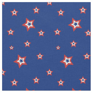 Tela Patrón de estrellas rojas, blancas y azules