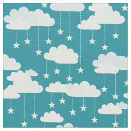 Tela Patrón de Estrellas y Nubes de Caída