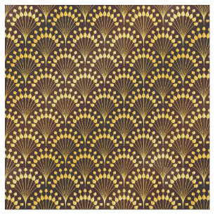 Tela Patrón de fanáticos de oro Art Deco