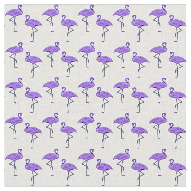 Tela Patrón de Flamencos Purpura (De cerca)