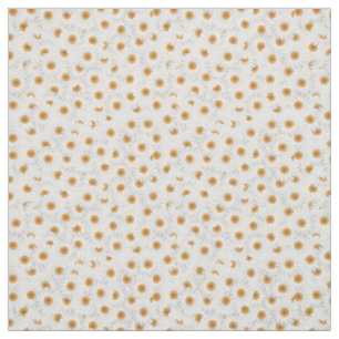 Tela Patrón de flor de Chamomile blanco