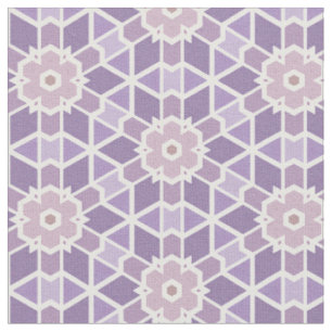 Tela Patrón de flor de lavanda y Kaleidoscopio rosa