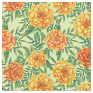 Tela Patrón de flor de Marigold
