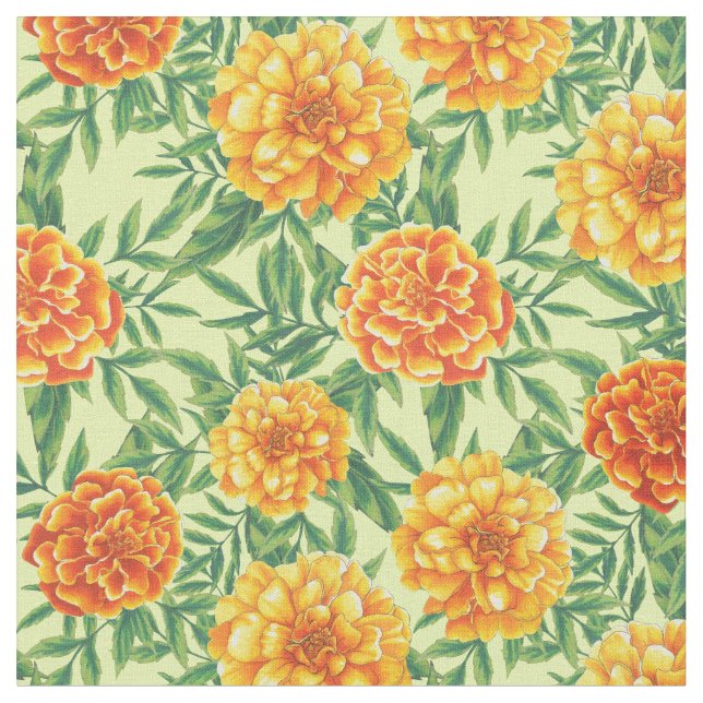 Tela Patrón de flor de Marigold (De cerca)
