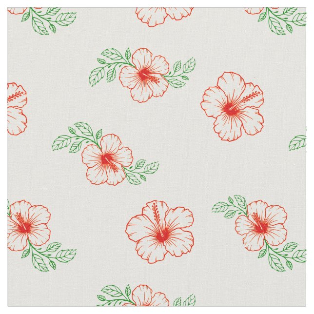 Tela Patrón de flor de zapatos de Hibiscus (De cerca)