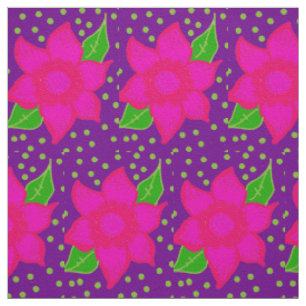 Tela patrón de flor loco
