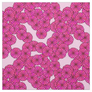 Tela Patrón de flores Art Deco - magenta sobre rosa