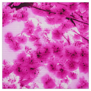 Tela Patrón de flores de cerezo acuarela