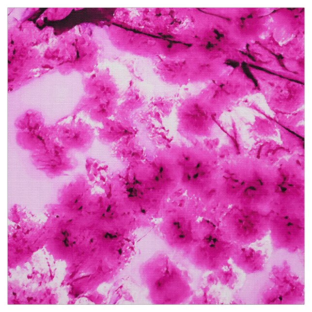 Tela Patrón de flores de cerezo acuarela (Retal)