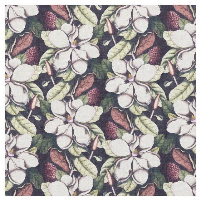 Tela Patrón de flores de magnolia (De cerca)