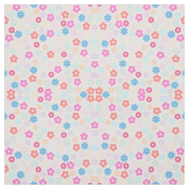 Tela Patrón de flores de margarita rosada boho (Retal)