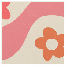 Patrón de flores groovy lindas en ondas retro
