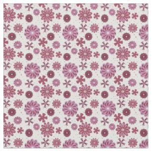 Tela Patrón de flores pastel púrpura abstracto