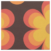 Patrón de flores retro genial naranja y amarillo