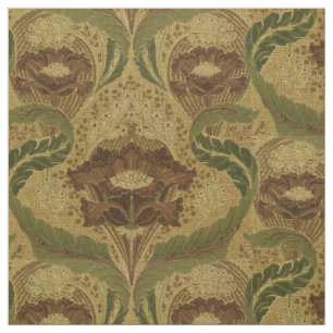 Tela Patrón de flores rojas de estilo de misión vintage