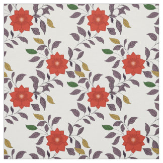 Tela Patrón de flores rojas | Estilo Chinoiserie