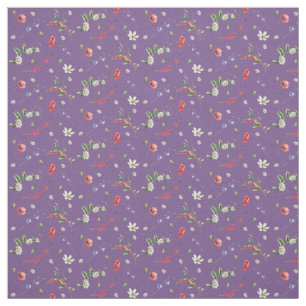 Tela Patrón de flores silvestres acuáticas florales