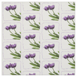 Tela Patrón de fotografía floral de tulipanes morados