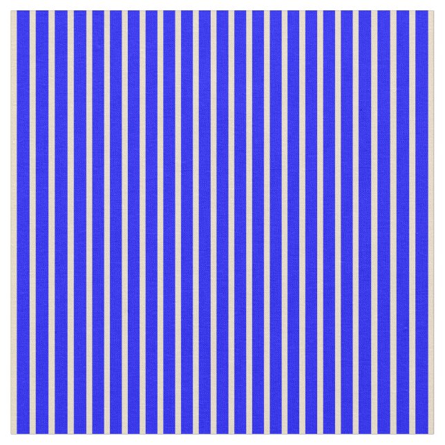 Tela Patrón de franjas azul y de Tan (De cerca)