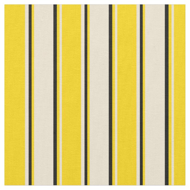 Tela Patrón de franjas beige, amarillo y negro (De cerca)