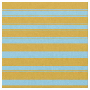 Tela Patrón de franjas de color azul cielo y dorado