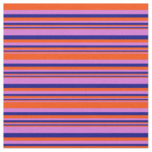 Tela Patrón de franjas de color orquídea, roja y azul