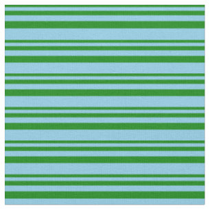 Tela Patrón de franjas de color verde y azul cielo