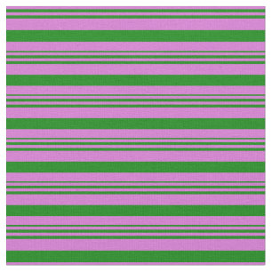 Tela Patrón de franjas de color verde y orquídea